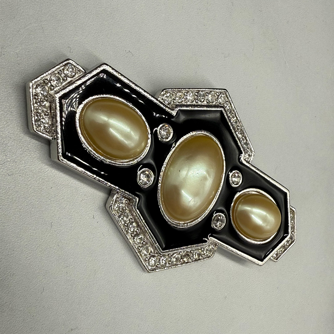 1980s YSL Deco-Style Brooch.