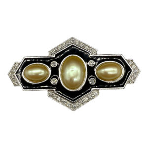 YSL Deco Style Brooch 1980s - The Jewelry Stylist