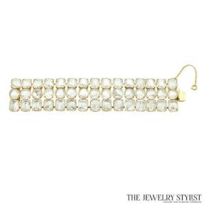 Sherman-Style White Rhinestone Necklace 