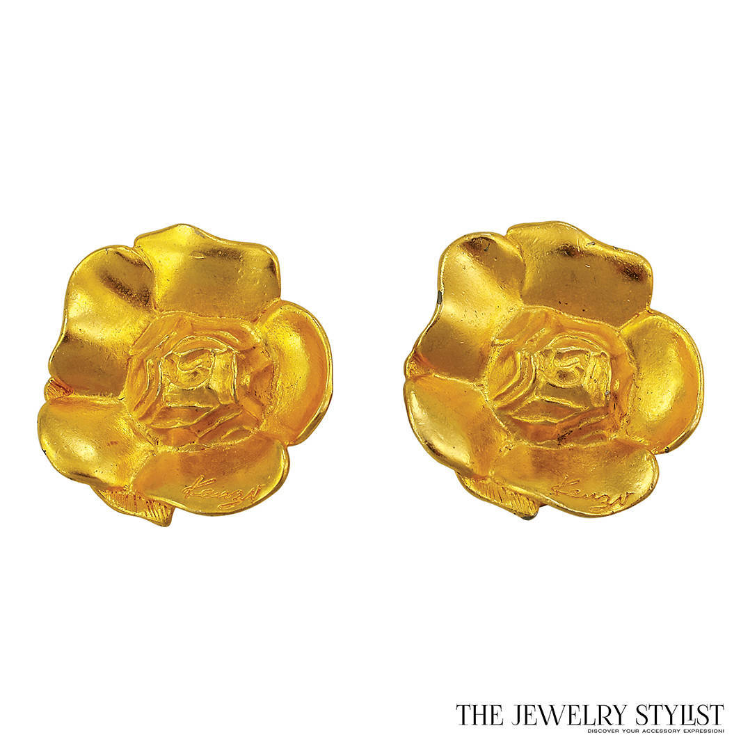 Vintage Kenzo Floral Earrings