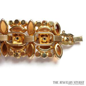 Vintage JULIANA Two Tone Topaz Rhinestone Five 2024 Link Bracelet