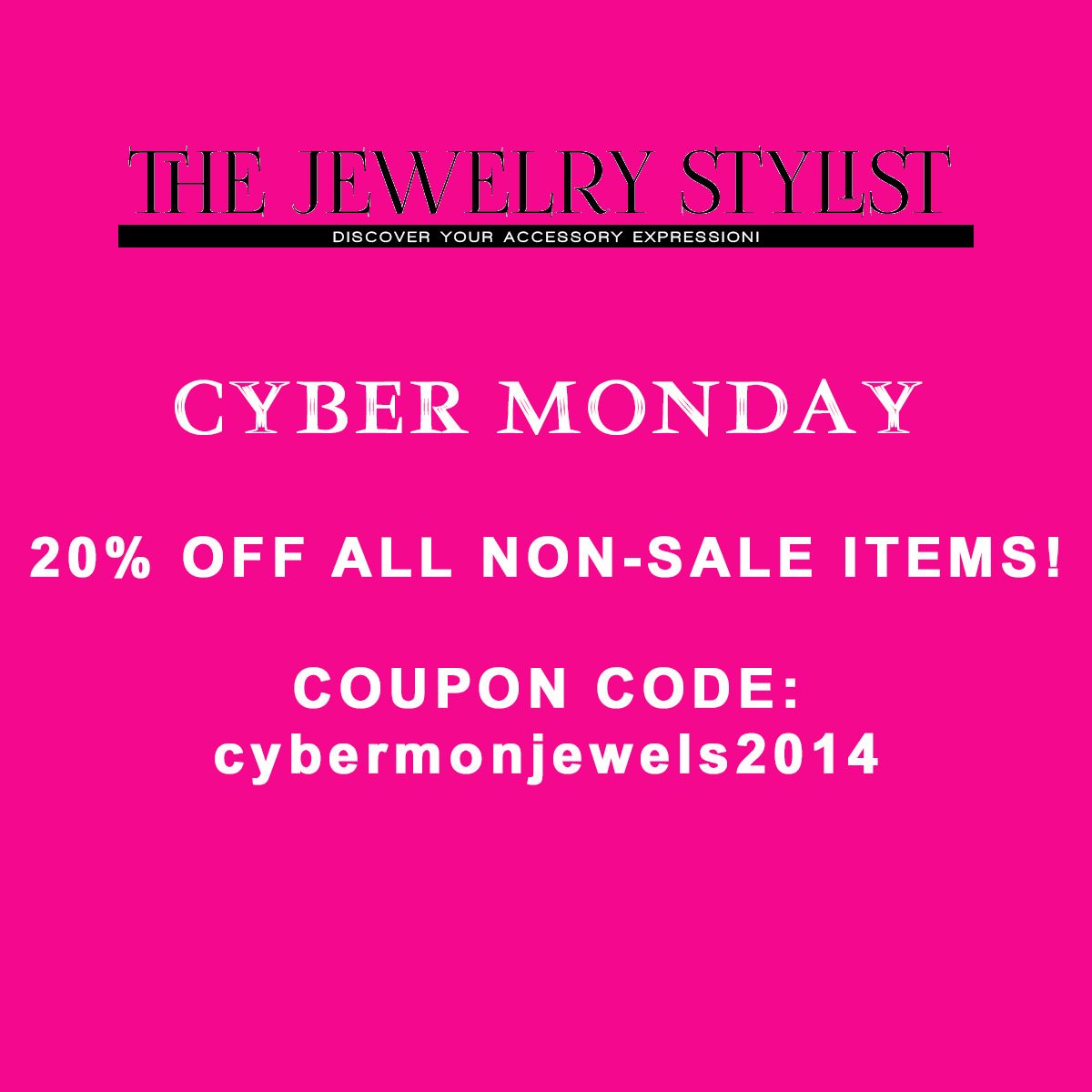 The Jewelry Stylist Cyber Monday Sale 20% Off Coupon Code