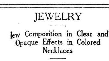 1920 Coro Jewelry History