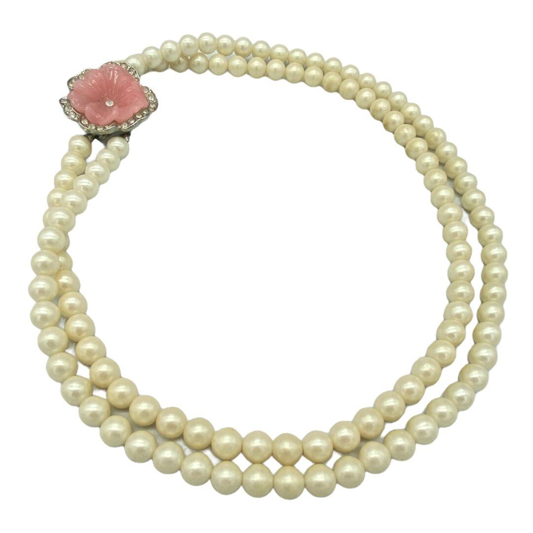 K.J.L. for Avon Pansy Collection Faux Pearl Necklace