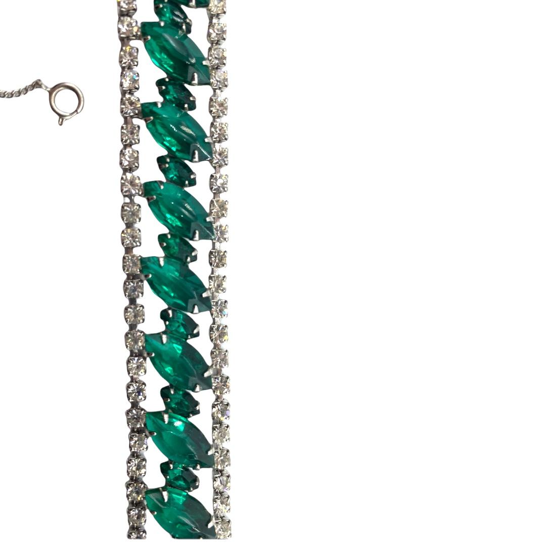 Cathe Emerald Green Rhinestone Bracelet