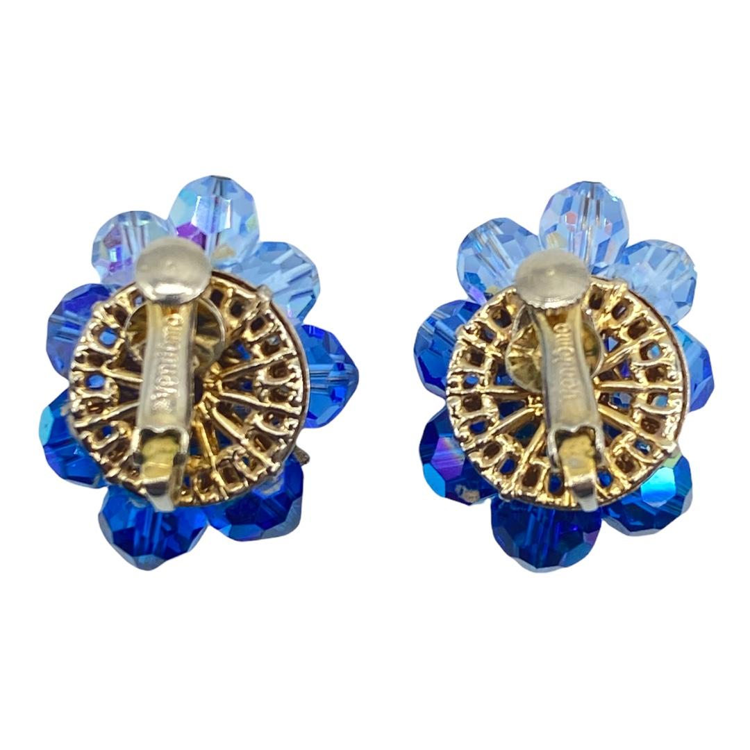 Vintage Blue Ombre Crystal Vendome Earrings