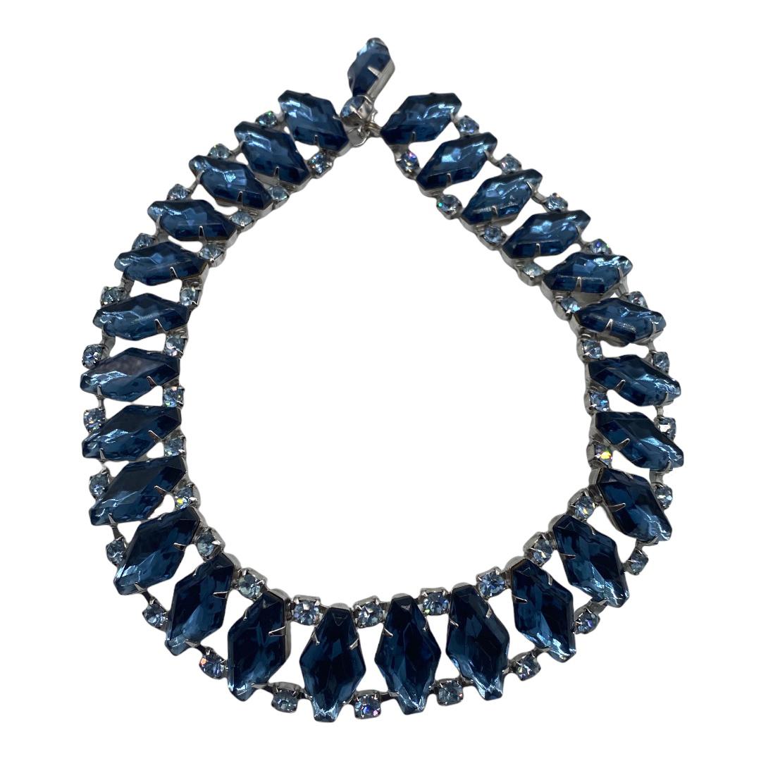 Vintage 1950s-1960s Blue Rhinestone Necklace