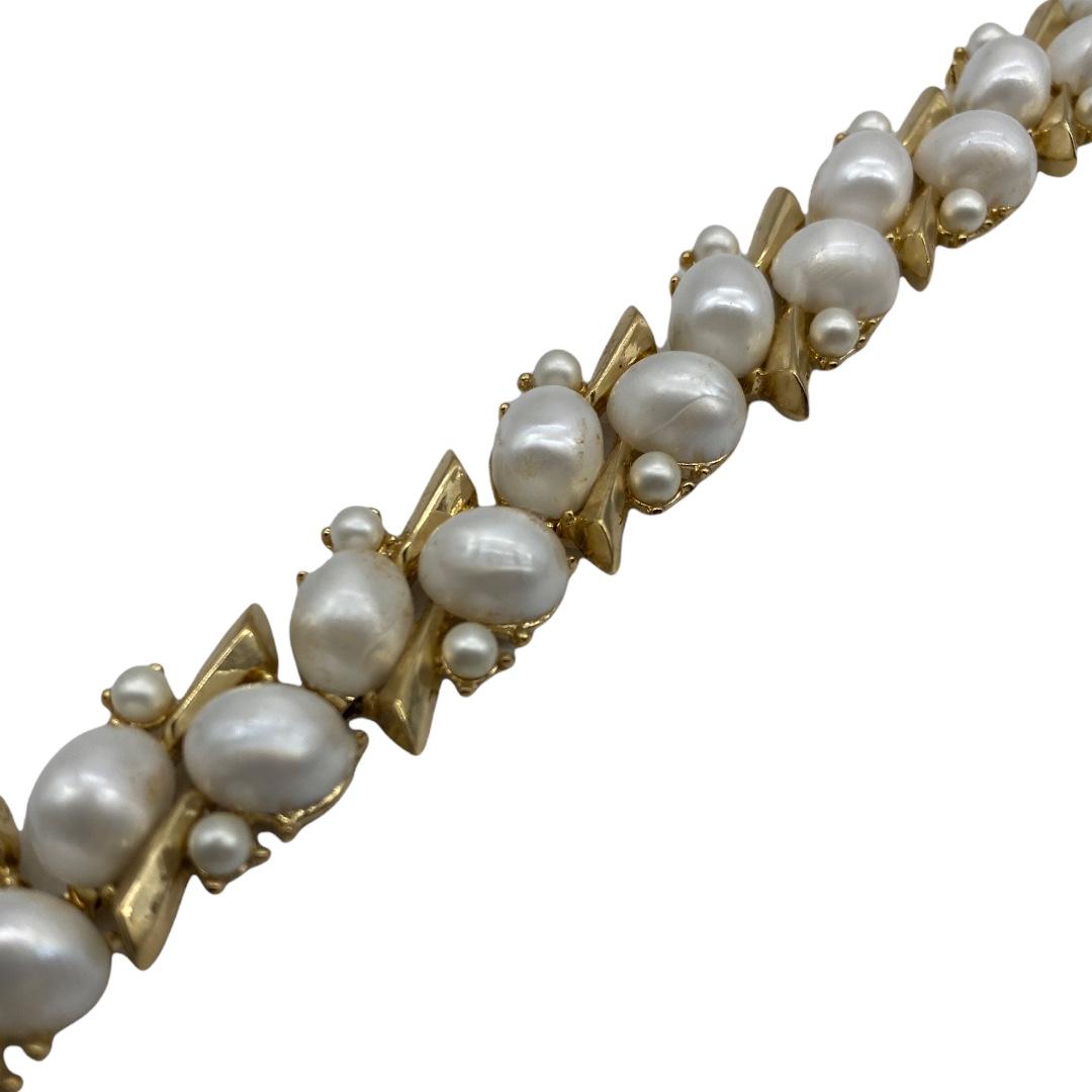 Vintage Trifari Gold-tone Faux Pearl Bracelet