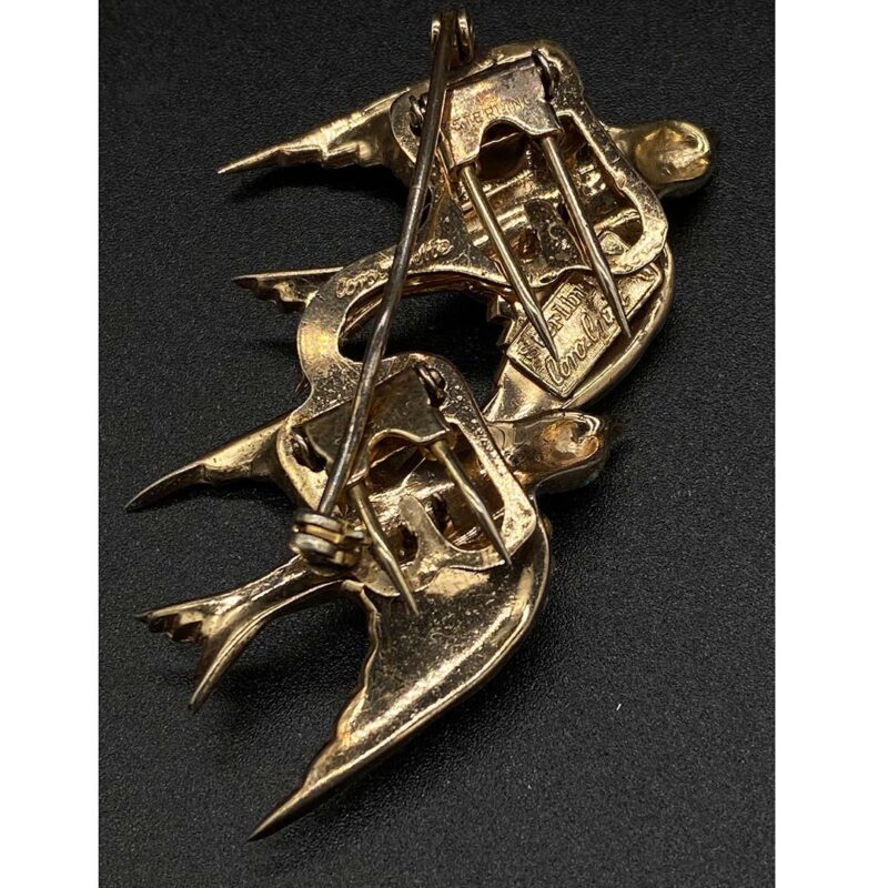 Coro Craft Duette Sterling Silver Swallows Pin Brooch
