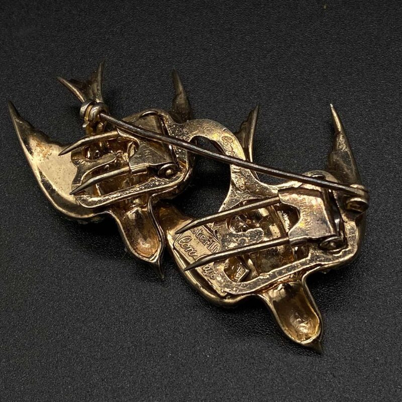 Coro Craft Duette Sterling Silver Swallows Pin Brooch