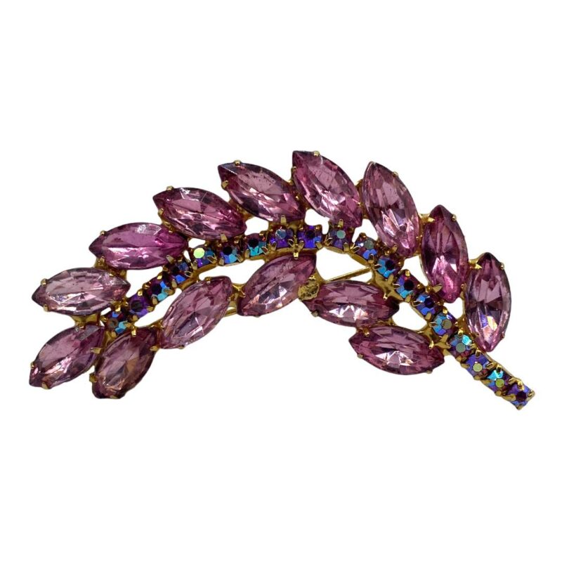 Pink rhinestone brooch
