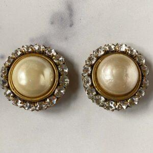 Sensational Vintage Large Chanel CC Made in France Rhinestone and Pearl  Earrings - The Jewelry Stylist