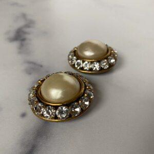 Sensational Vintage Large Chanel CC Made in France Rhinestone and Pearl  Earrings - The Jewelry Stylist