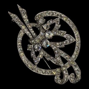 MAZER ABSTRACT DIAMANTE Wreath Brooch shops