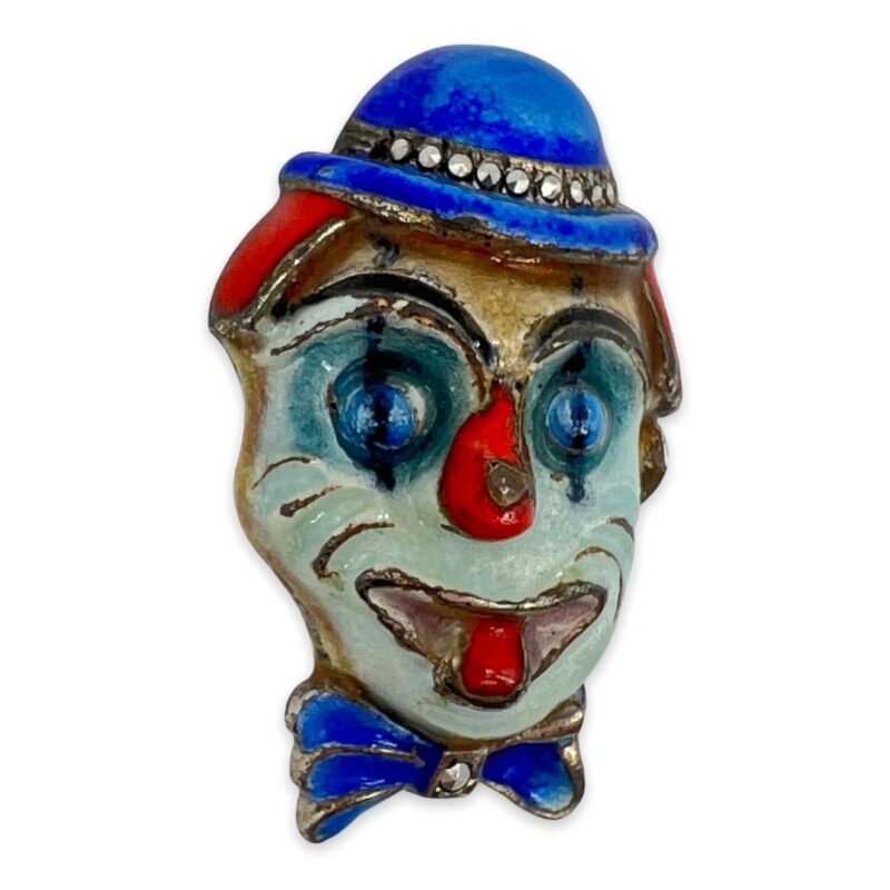 Beautiful Alice Caviness Sterling Clown Brooch