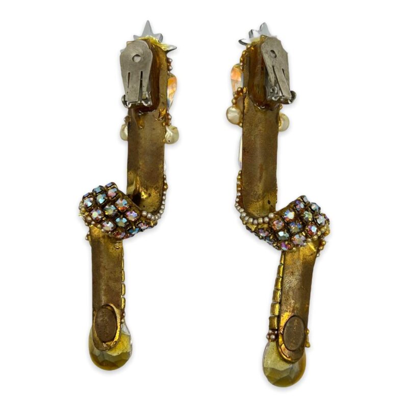Huge Wendy Gell Rhinestone Earrings