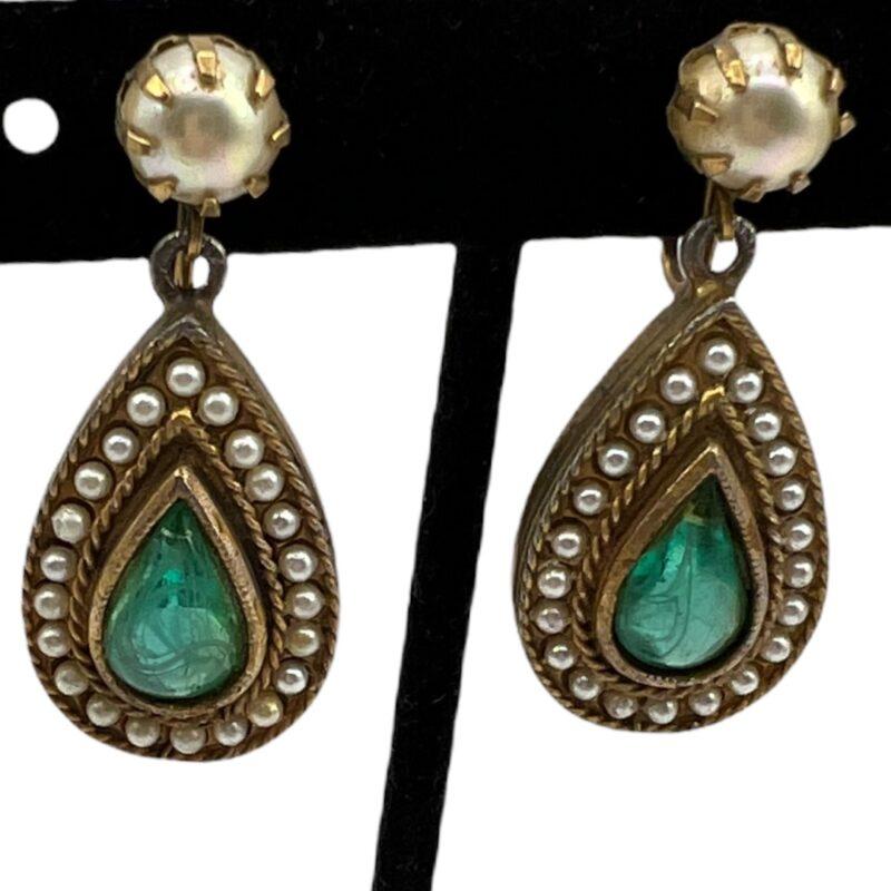 kjl flawed emerald rhinestone pendant earrings
