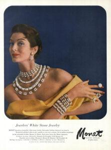 Monet white jewelry line introduced in 1956