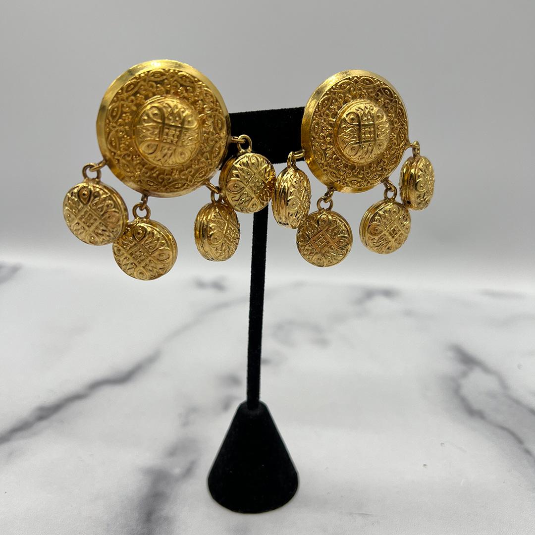 Large Dominique Aurientis Gold-tone Statement Earrings
