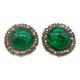 MIriam Haskell Flawed Emerald Rhinestone Earrings