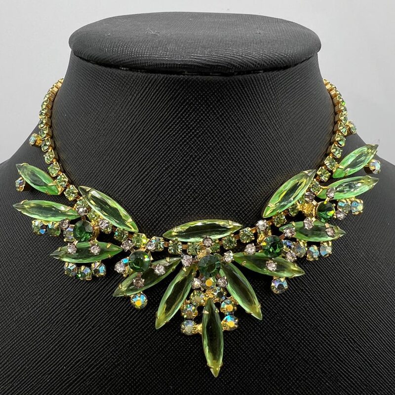 juliana green rhinestone necklace set