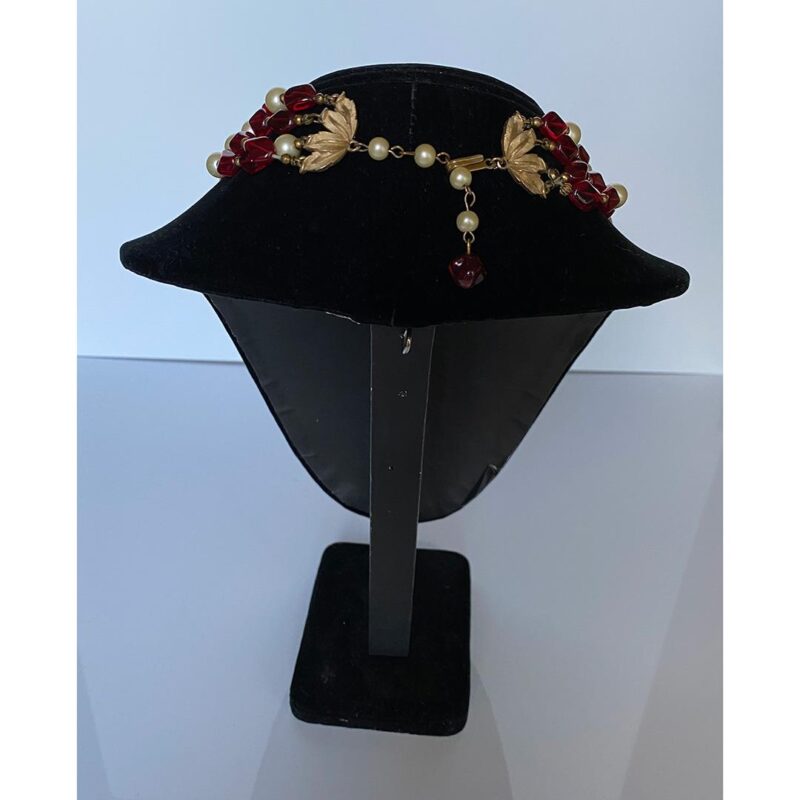 trifari red bead necklace