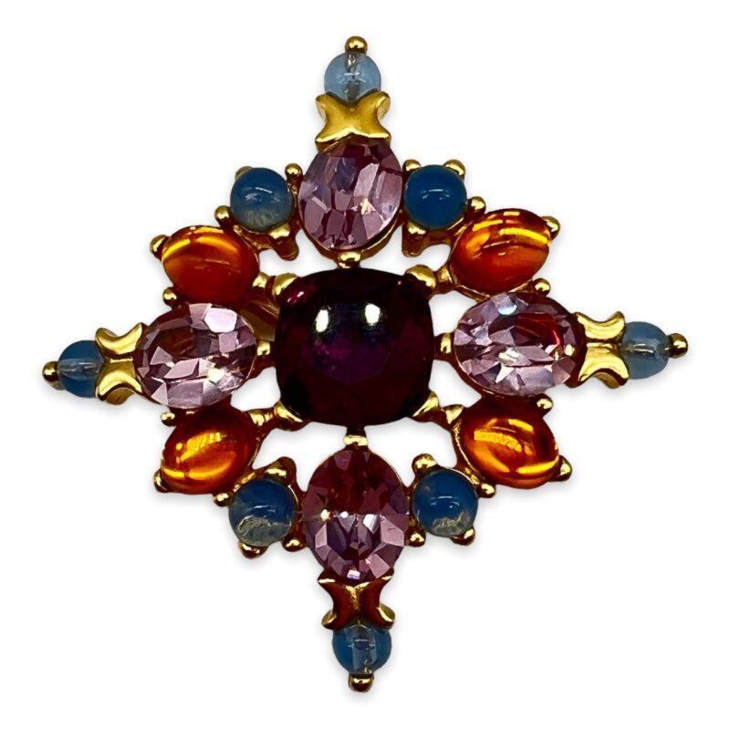 1980s Square-shaped Glamour brooch