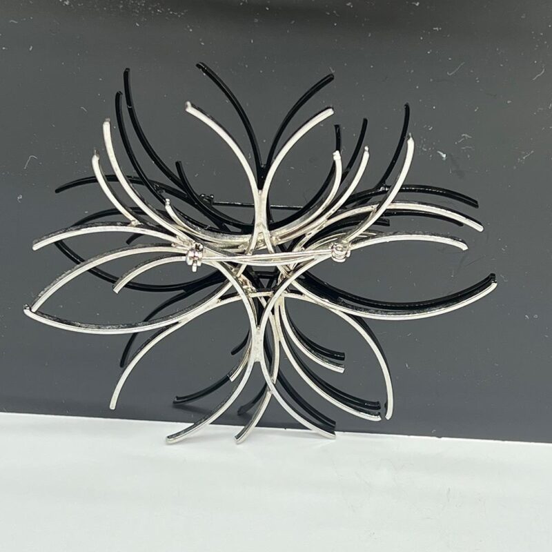 Vintage Modernistic Silver-tone Brooch