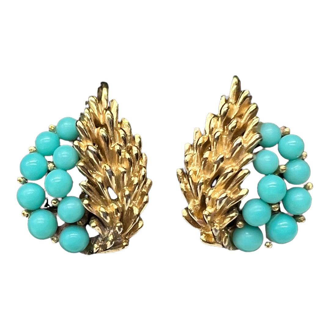 Vintage Faux Turquoise Trifari Earrings