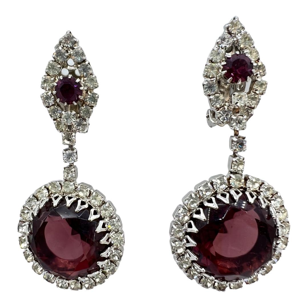 Vintage Luxury Large Rhinestone Drop Earrings