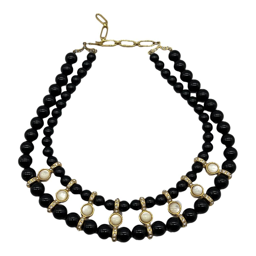 1980s black bead necklace