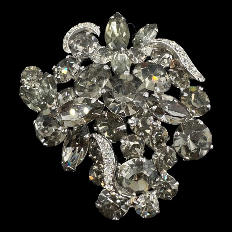 Weiss Gray Rhinestone Brooch