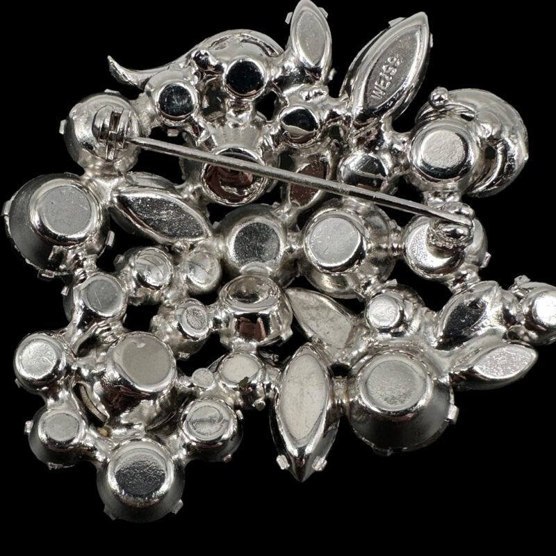 Weiss Gray Rhinestone Brooch