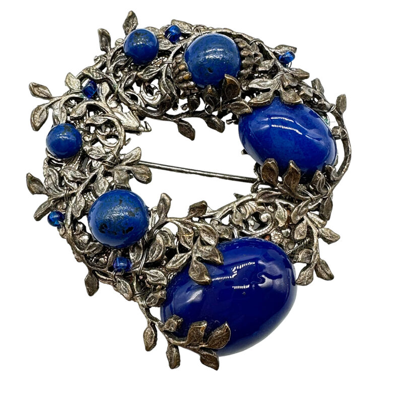 Miriam Haskell Faux Lapis Brooch