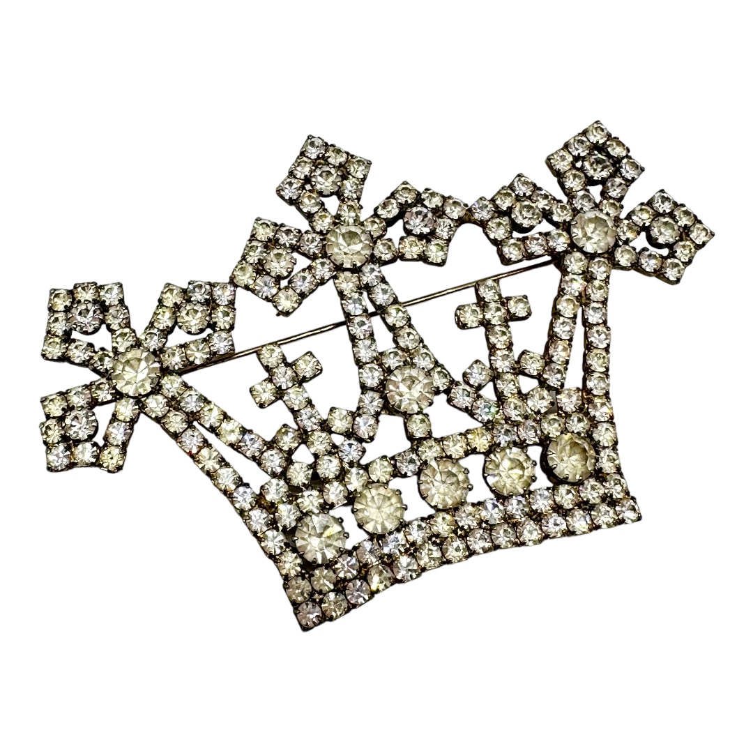 Kenneth J Lane Crown Brooch