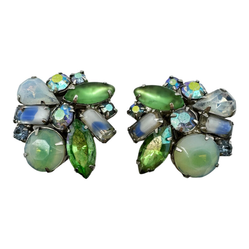 Kramer Earrings with Givre and Opalescent Rhinestones