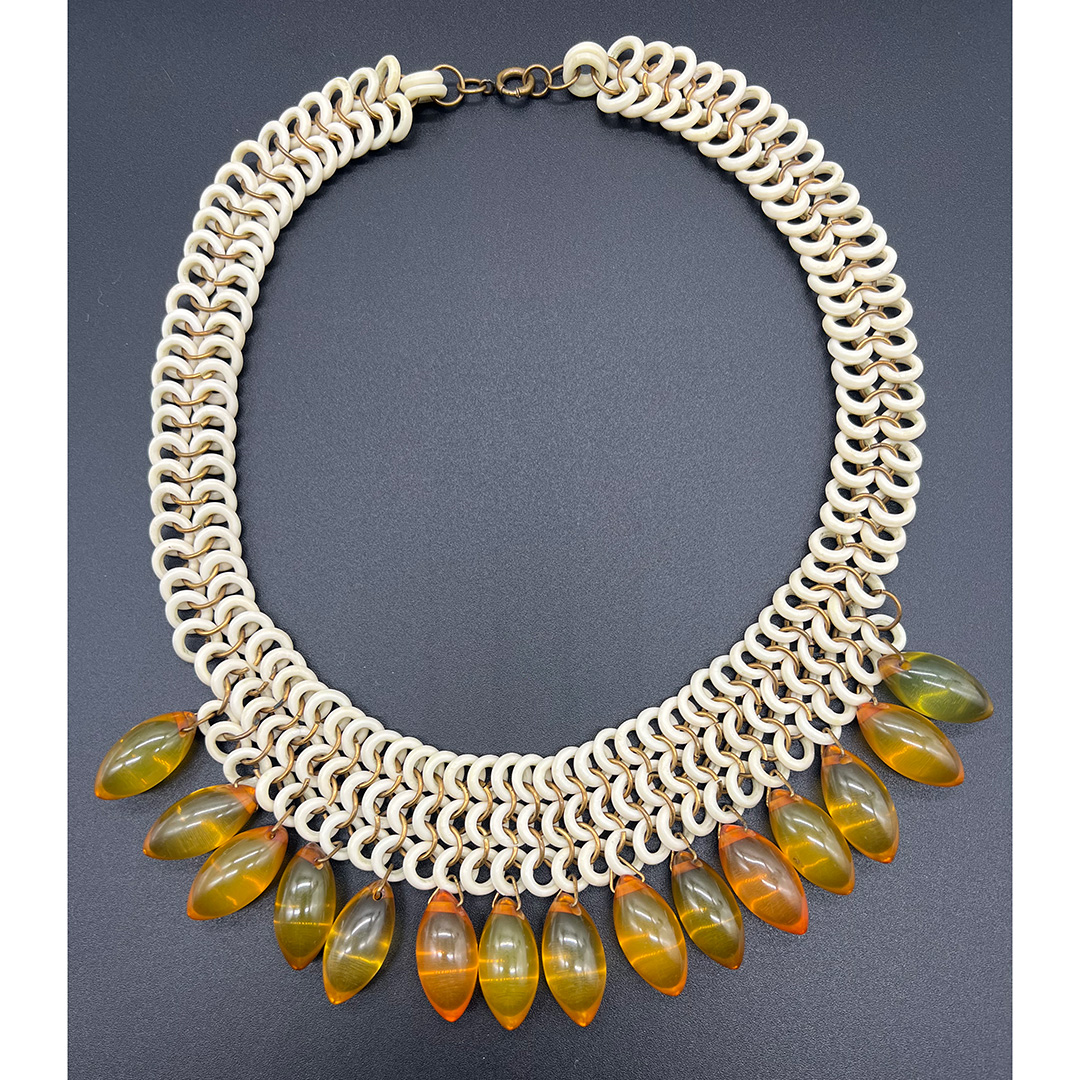 Vintage Bakelite Celluloid Chain Necklace