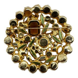 Juliana Brooch with Large Topaz Emerald Cut Stone - The Jewelry