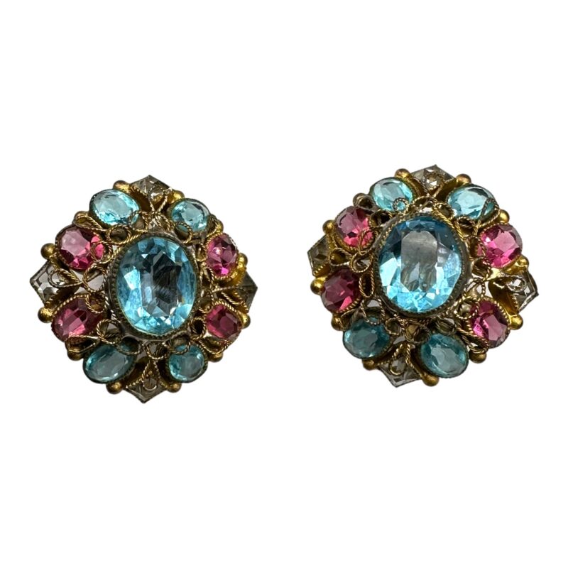 Gorgeous Unsigned Vintage Robert Fashioncraft Rhinestone Earrings