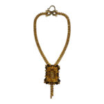 Amber-Colored Rhinestone Necklace