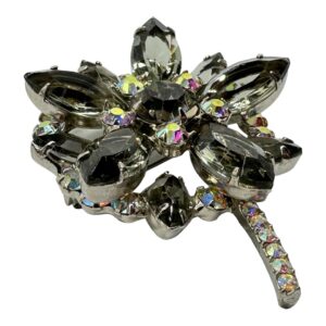 Enchanting Juliana Brooch with Aurora Borealis Rhinestones - The