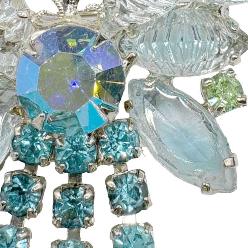 Gorgeous stylized Juliana butterfly rhinestone brooch.