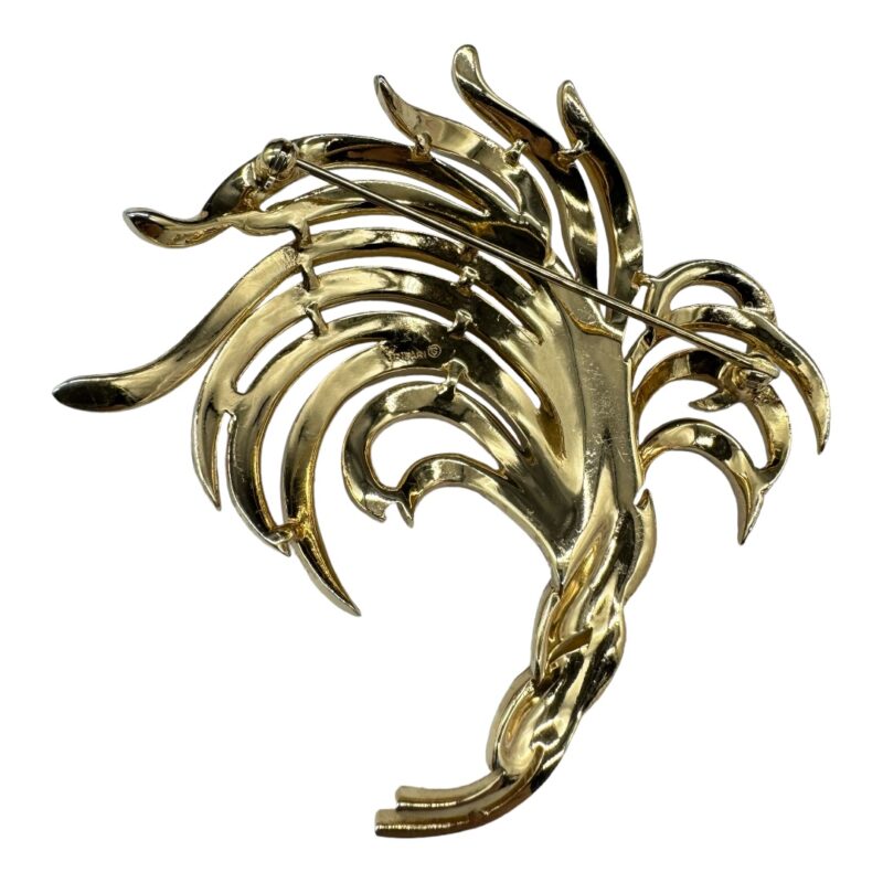 1960s Trifari Trifanium feather brooch.