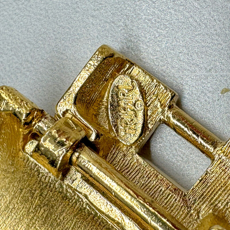 Deco Revival Trifari rhinestone bracelet mark.