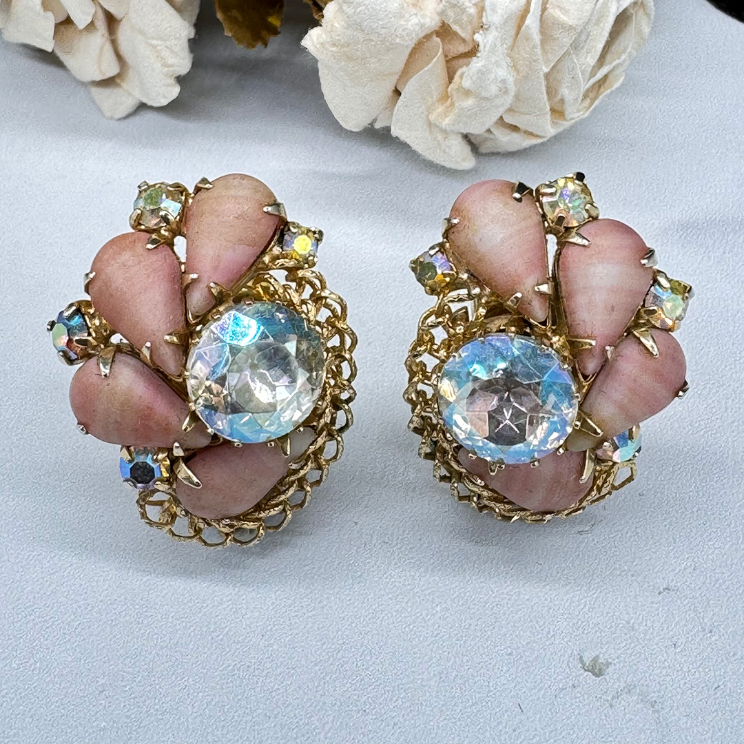 1950 pink Hobe earrings.