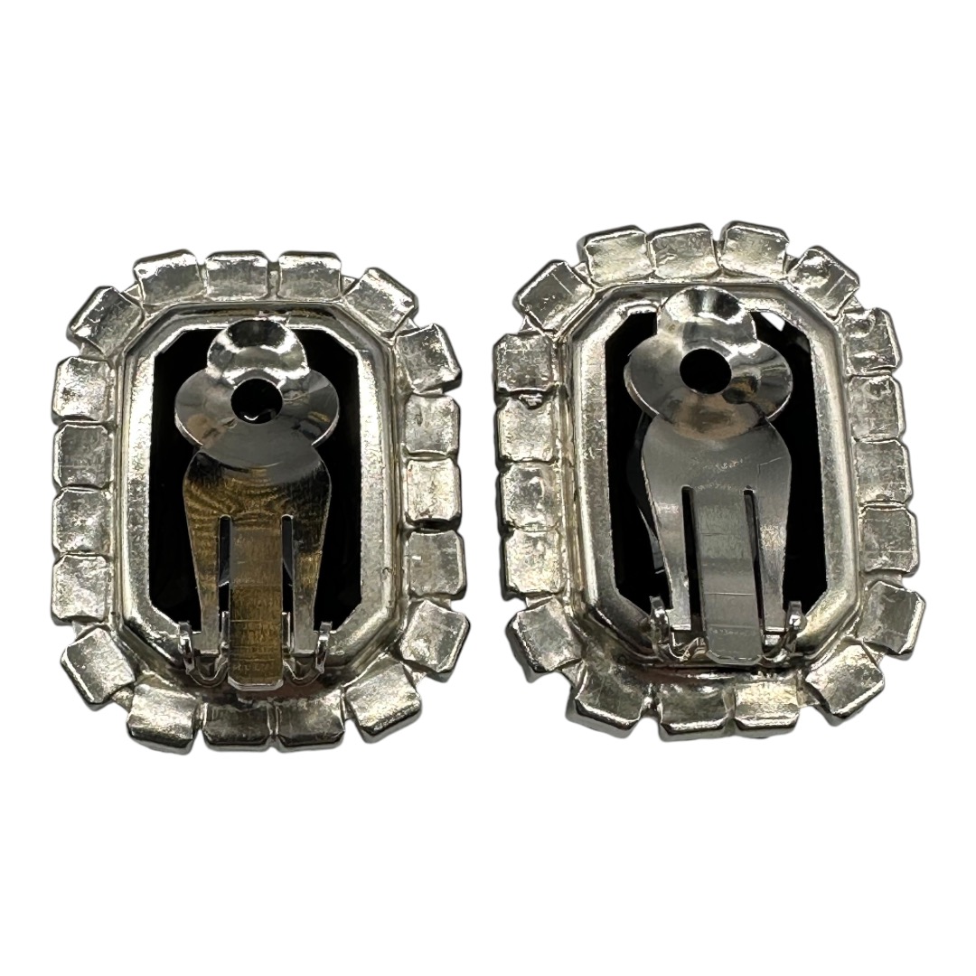 Large rhinestone statement earrings.