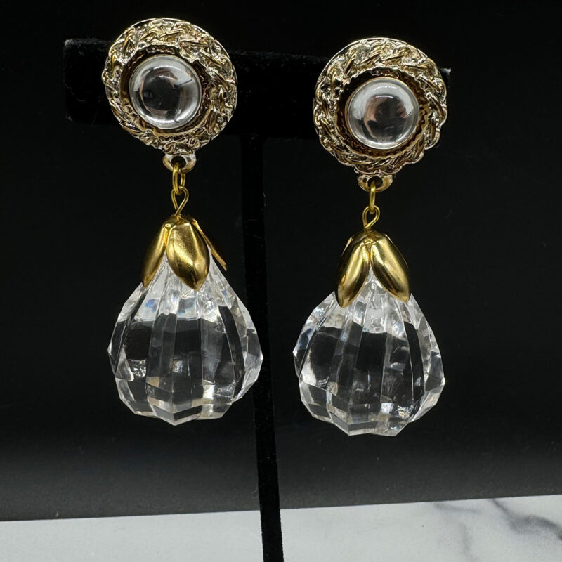 Large statement resin earrings.