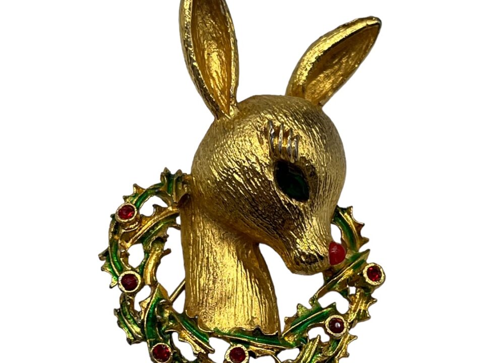 Vintage Mylu Reindeer Brooch.