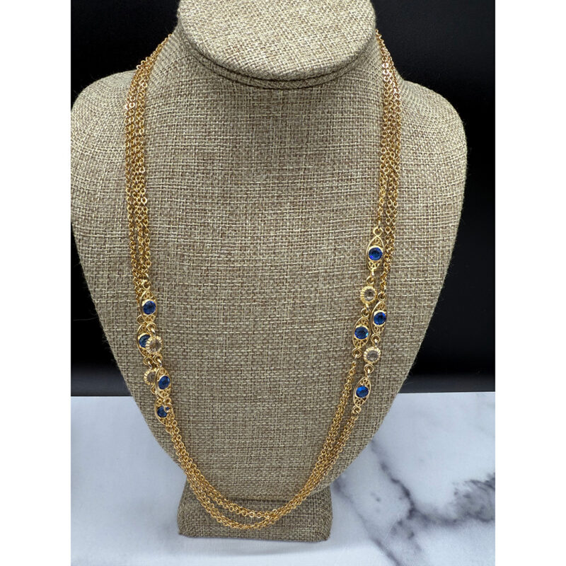 1960s faceted crystal station necklace.