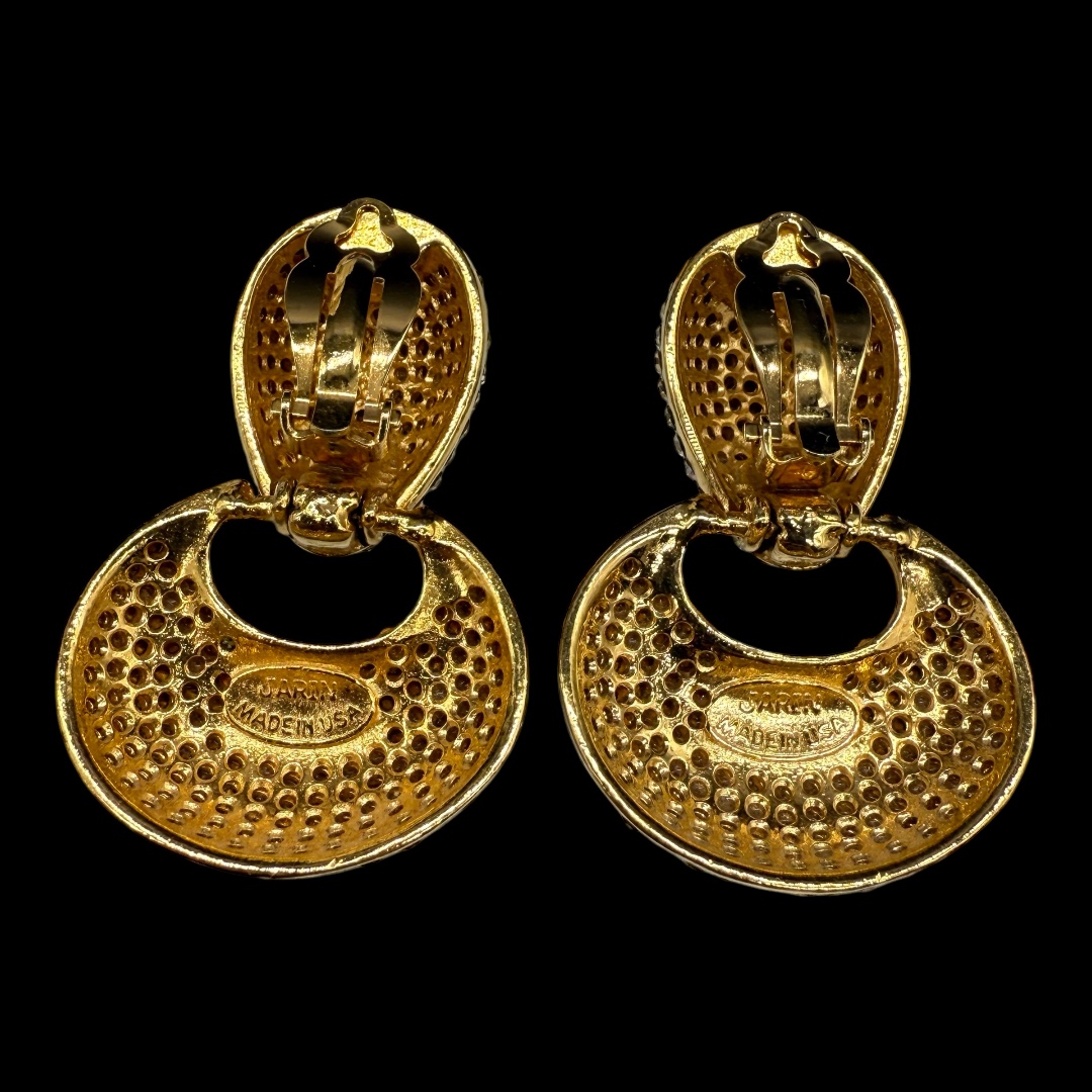 Jarin rhinestone pendant earrings back.